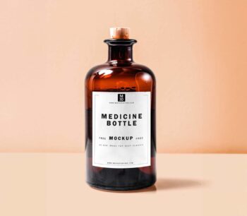 3d medicine bottle mockup psd