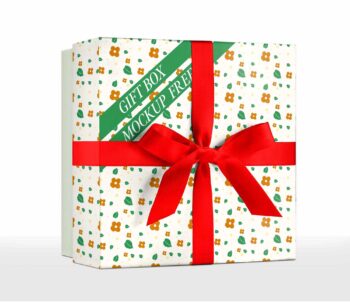 Colorfull gift box mockup psd