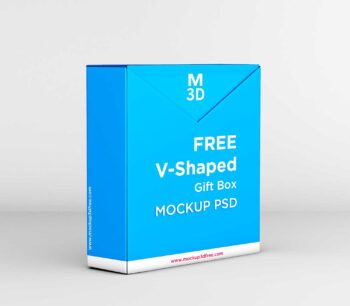 V shaped box packaging mockup