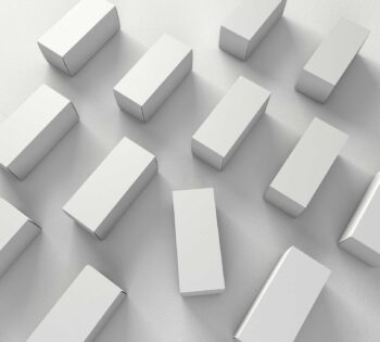rectangular box packs kept uniformly on the surface in grey colour