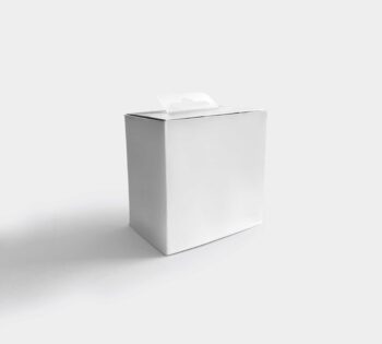 Grey 3d render of product box packaging mockup