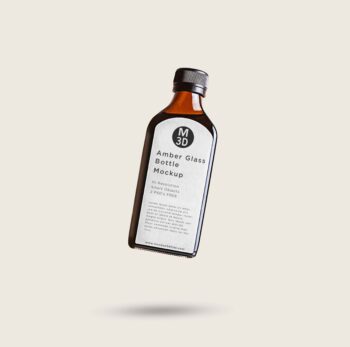 Amber Glass cosmetic bottle mockup
