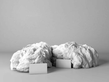 realistic 3d render of business card with rocks mockup psd download free