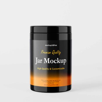 black jar with white studio background 3d mockup